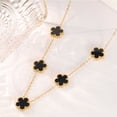 thumbnail image 5 of 14K Gold Plated Stainless Steel Necklace Woman Five Leaf Petals Double Sided Necklaces for Women Pendant Flower Clover Jewelry, 5 of 5