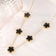 thumbnail image 5 of 14K Gold Plated Stainless Steel Necklace Woman Five Leaf Petals Double Sided Necklaces for Women Pendant Flower Clover Jewelry, 5 of 5