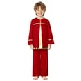 thumbnail image 4 of renvena Boys 2 Piece Worship Liturgical Outfits Long Sleeve Praise Dance Pullover Tops with Wide-Leg Pants Set Red 16, 4 of 7