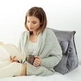 thumbnail image 3 of Cheer Collection Wedge Reading Pillow with Adjustable Bolster Memory Foam Back Support Gray, 3 of 5