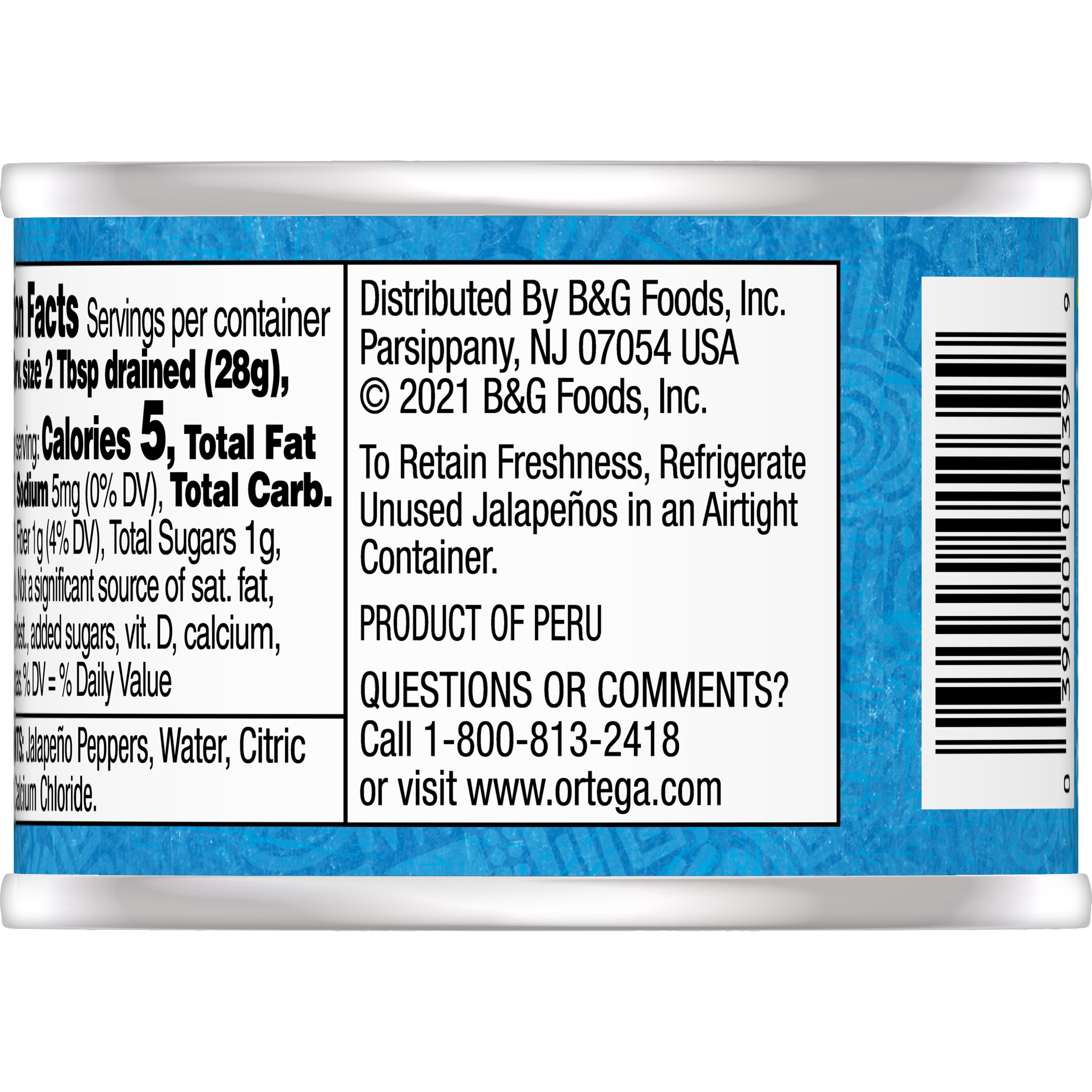 (2 pack) Ortega Hot Diced Jalapenos, Kosher, 4 oz. Can