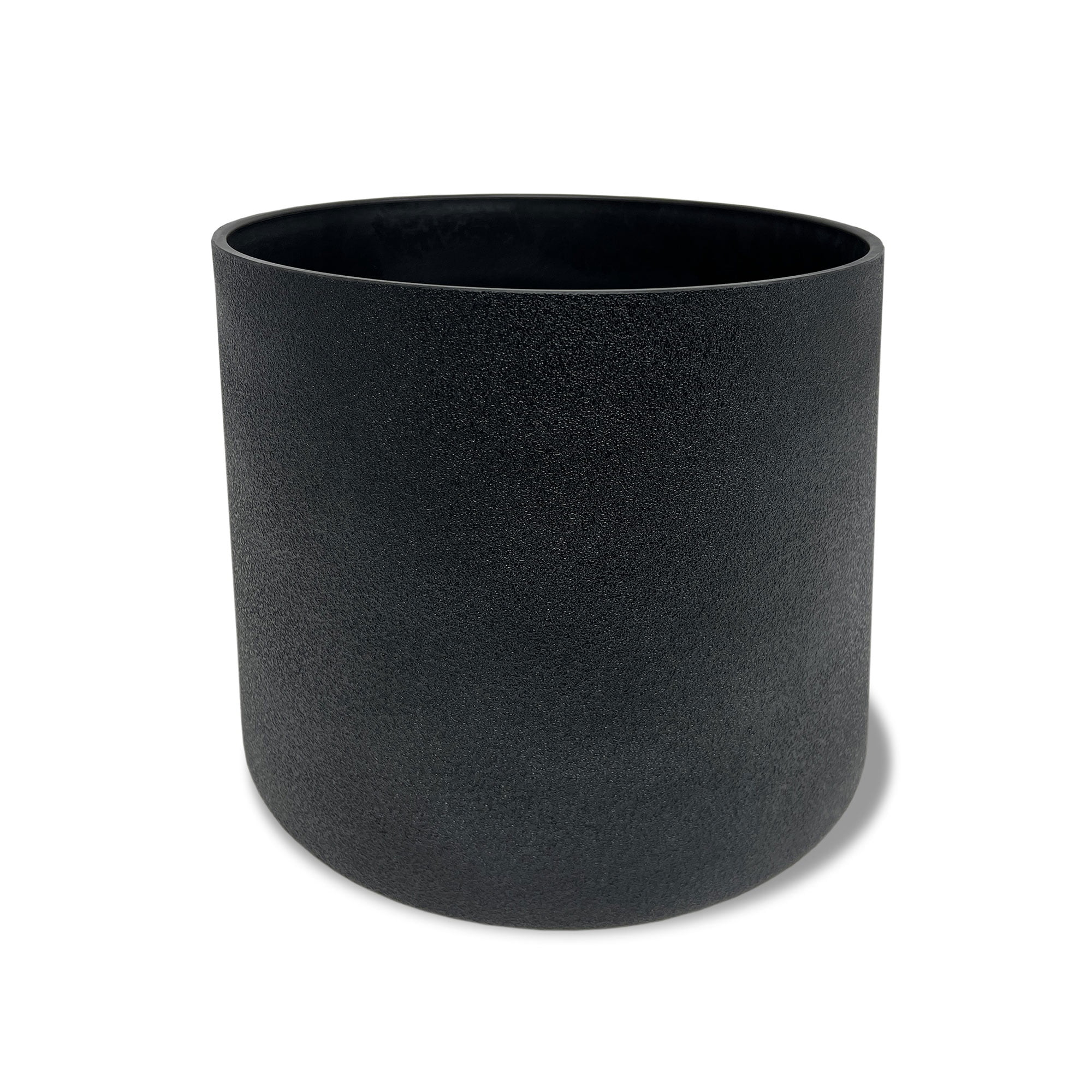 Acerra Cylinder Planter, 13" x 11.5"H Black, 2 Pack