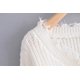 thumbnail image 5 of Suéter de punto suelto con cuello en V para mujer Suéter de manga larga rasgado Suéter Crop Top Suéteres Blanco JAMW Sencillez, 5 of 5