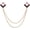 Gold Tone(Pink), variant on Gem Chain Brooch Pins, Hanging Suit Pin Tassel Square Crystal Badge Lapel Collar Pins for Women