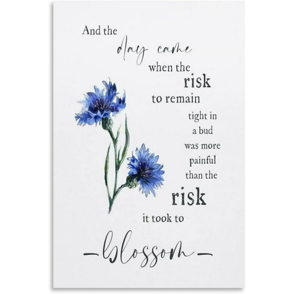 Poetry Poster And The Day Came When The Risk To Remain Tight In A Bud Prints Canvas Wall Art Posters Room Aesthetics And Decor Home Modern Living Room Decor