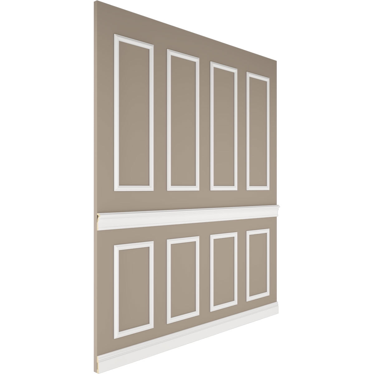Ekena millwork 94 1/2"L (Adjustable 108"H to 132"H) Ashford Square Panel Stacked Wall Wainscot Paneling Kit