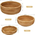 thumbnail image 5 of Bxaolu Natural Rattan Round Fruit Basket Bowls, Hand Woven Decor Serving Baskets, 8.6" Wicker Storage for Dinning Roomfor Kitchen Entryway Tabletop Decorative (Round-Medium), 5 of 8