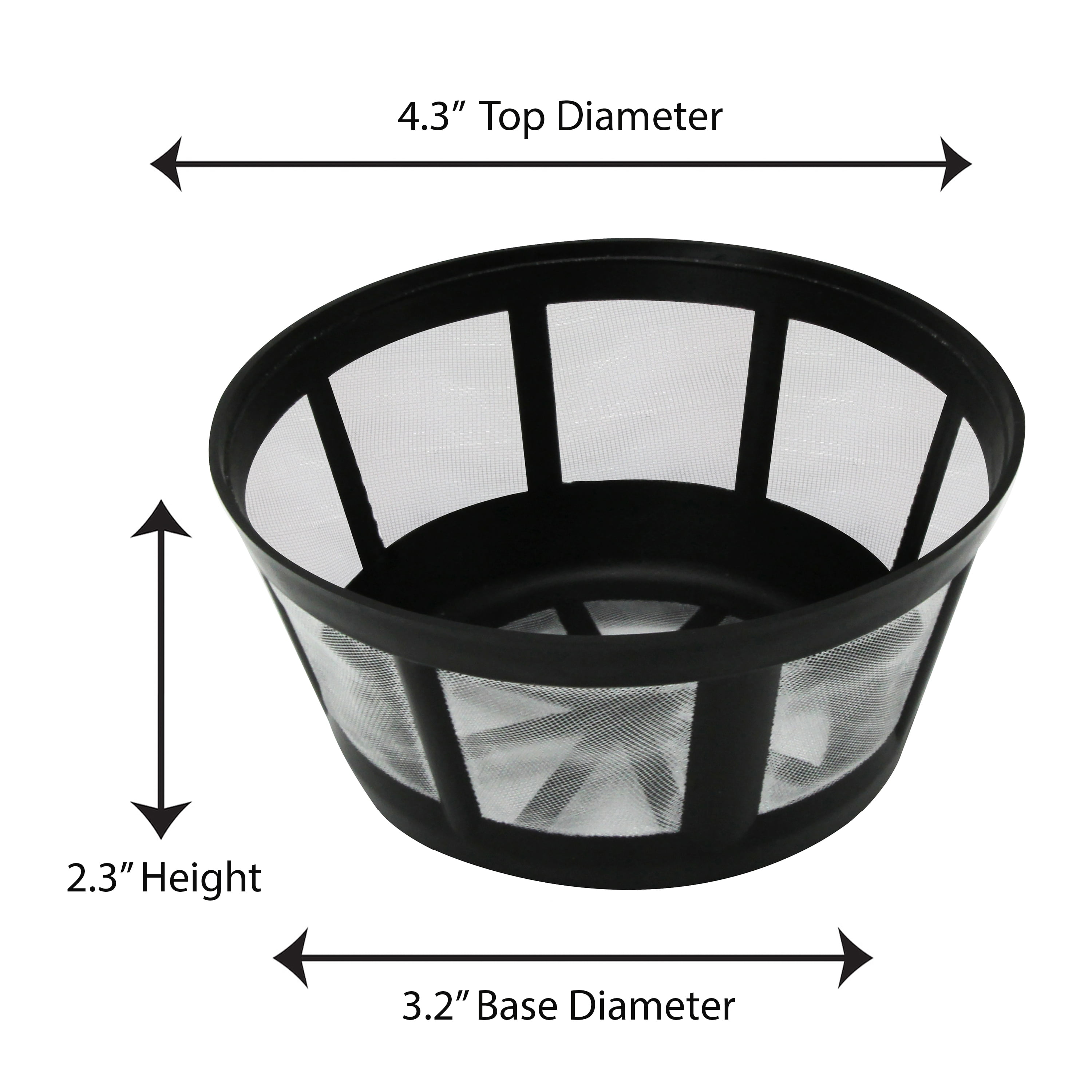 S&T INC. Reusable Coffee Filter, Plastic Basket for Coffee Makers, Black