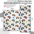 thumbnail image 5 of Monster Cartoon Truck White Pattern Teens Toddler Nap Mat with Pillow, Sleeping Mat Bag for Preschool Daycare 51"x22", 5 of 6