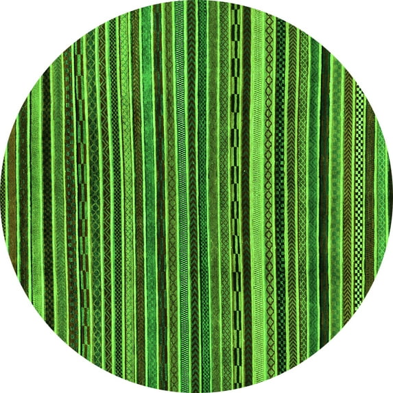 Ahgly Company Indoor Round Abstract Green Modern Area Rugs, 6' Round