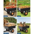 thumbnail image 6 of Heavy Duty 15 Cubic Feet Steel Tow Behind Dump Cart 750Lbs Capacity Garden Trailer, Pull Behind Utility Dump Trailer for Lawn Mower & Yard Work, 6 of 7