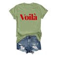 thumbnail image 4 of TSADFHJI Hauts pour Femmes Manches Longues Grande Taille T-Shirt Décontracté Mode Imprimé Lettre Col Rond Manches Courtes TTG Vert, 4 of 4