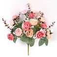 thumbnail image 5 of Tuvgenk Roses Artificial Flowers Holiday Pink Artificial Flowers Indoor 21 Heads Saving Bouquet for Arrangements, 5 of 5