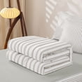 thumbnail image 5 of Castle Fairy Minimalist Vertical Line Zipper Twin Comforter Sets with Fitted Sheet and 2 Pillowcases,Abstract Linear Band Zipper Bedding Set,Off-White Light Taupe,Reversible, 5 of 5
