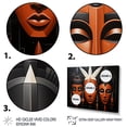 thumbnail image 3 of Designart "African Kuba Patterns Mask in Black and Orange" People Framed Wall Art Decor - Global Orange African Mask Living Room Framed Canvas Art, 3 of 6