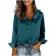 thumbnail image 5 of RKSTN Women's Satin Silk Blouses Tops Oversized Peter Pan Collar Button Down Long Sleeve T Shirts Womens Casual Solid Plus Size Turndown Collar Loose Comfy Business Tees Shirt Fall Spring Clothes, 5 of 8
