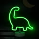 thumbnail image 2 of Luz de noche LED de neón con forma de dinosaurio verde, funciona con USB y pilas, con pedestal. Ilumina tu fiesta de cumpleaños, habitación infantil, club, dormitorio o bar (Dinosaurio)., 2 of 5