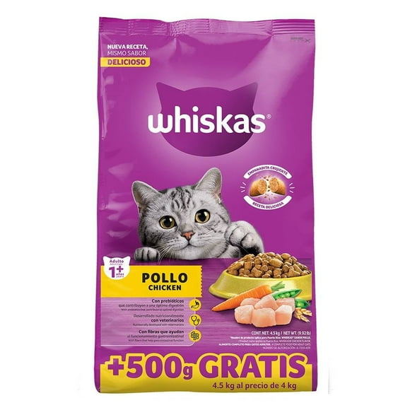 Croquetas para Gatos Whiskas Adultos Pollo 4.5Kg