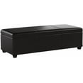 thumbnail image 5 of HLL 47 Inch Storage Ottoman, Faux Leather Storage Bench Bedroom Bench with Safety Close Hinge, Ottoman with Storage for Living Room, Entryway, Hallway, Foot Rest, Support 300lbs Brown/ Faux Leather, 5 of 8