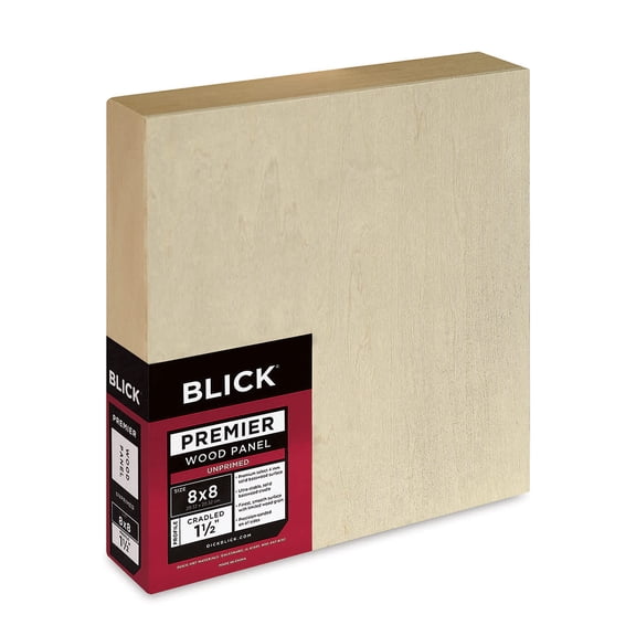 Blick Premier Wood Panel - 8" x 8", 1-1/2" Gallery Profile, Cradled