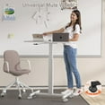 thumbnail image 6 of Adjustable Height Mobile Standing Desk for Teacher with Wheels, Portable Rolling Laptop Workstation for Home Office, Small Computer Desk for Small Spaces,White, 6 of 15