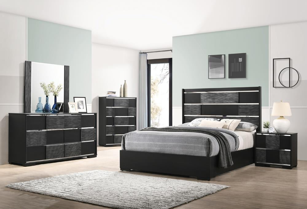 Coaster Company Blacktoft Bedroom Set 5-Piece Queen Transitional Adult Furniture Set Black