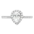 thumbnail image 4 of 0.755 ct Pear Cut Moissanite Solitaire with Simulated Diamond Accents 14K White Gold Womens Engagement Ring, 4 of 5