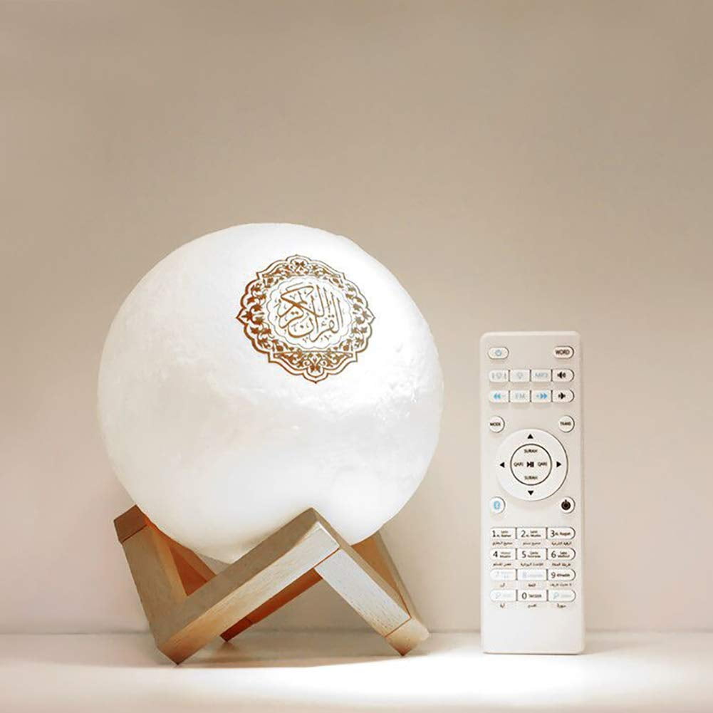 Quran Speaker,Starry Moon Lamp Bluetooth Speaker Quran Cuba with APP Control，Quran Recitation, Eid Mubarak hajj Gifts (Moon) Brand: Generic