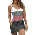 thumbnail image 2 of Ovzne Robes d'Été pour Femmes Robe d'Été Mode Robe d'Été pour Femmes Poches Décontractée Col Rond Sans Manches Imprimé Plage Robes d'Été Boho Robe Mini Robes Grande Taille Robe Maxi Liquidation, 2 of 6