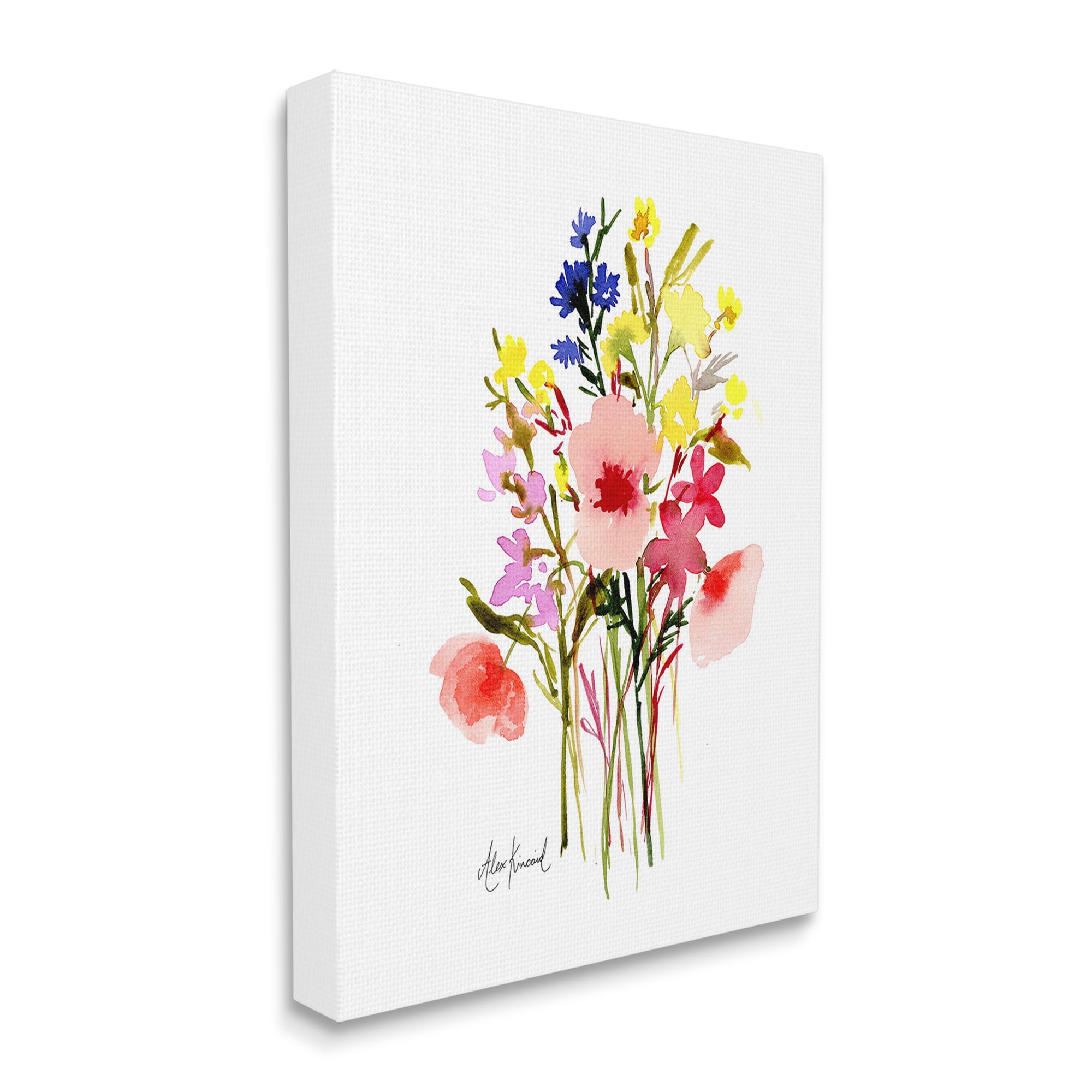 Stupell Industries Bold Cottage Bunches Botanical & Floral Painting Gallery Wrapped Canvas Art Print Wall Art, 16 x 20