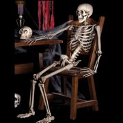 Halloween Human Skeleton Bone Model 15.7 Inches Movable Joints for Haunted Houses Graveyard Holiday Decoration