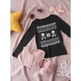 thumbnail image 5 of Old Glory Youth Skull & Crossbones Ugly Christmas Sweater Long Sleeve T Shirt, 5 of 6