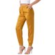 thumbnail image 4 of Pantalones de chándal casuales para mujer con cintura elástica Inspire Chic, longitud hasta el tobillo, joggers XS dorados, 4 of 6