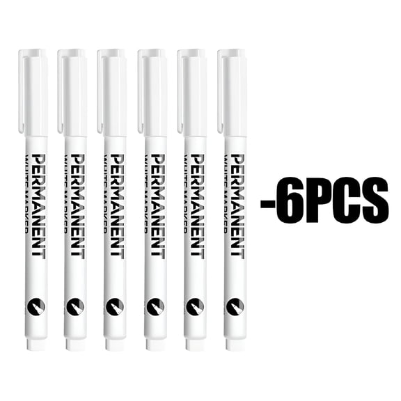 CCOCC 1/3/6Pcs White Marker Pens Acrylic Paint Pen for Rock Ceramic Glass Tire Metal Canvas Waterproof Painting White Marker