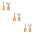 thumbnail image 1 of Soidarity 2 uds cepillo de para bebé portátil 2-12 años mordedor 360 grados en forma de U cepillo de de silicona para niños pequeños naranja Type1 NO1, 1 of 6