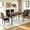 Black Chair+Brown Tabletop, variant on SYNGAR 5 Piece Dining Table Set for 4, Faux Marble Kitchen Table and 4 Upholstered Chairs, Space-Saving Dinette Set for Small Spaces, Gray Chair/White Tabletop