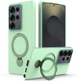 thumbnail image 1 of For Samsung Galaxy S25 Ultra 5G Case (Compatible With MagSafe) With Invisible Magnetic O-Ring Stand Military-Grade Shockproof Phone Case,Green,For Galaxy S25 Ultra 5G, 1 of 7