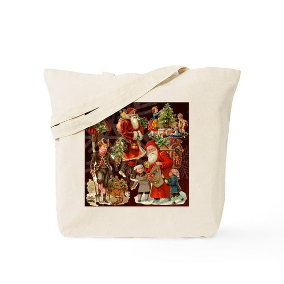 CafePress - Vintage Christmas Collage Tote Bag - Unisex Canvas Tote Bag, Beige, 1-Piece