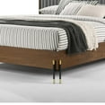 thumbnail image 4 of Noe Sia Queen Size Platform Bed- Channel Tufted Upholstery- Gray- Brown, 4 of 6