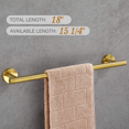 thumbnail image 3 of 18-Inch Towel Bar Set, Durable Bathroom Hardware Set, SUS304 Stainless Steel, 4-Piece Wall Mounted Bathroom Accessories, Brushed Gold, 3 of 8