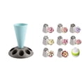 thumbnail image 2 of Piping Bag Holder Stand for Filling, Pastry Bag Stand with 8 Slots Nozzles, Pastry Bag Stand for Cake Decorating, Baking Accessories (Yellow+Multi-color, 9 Piping Bag Accessories), 2 of 9