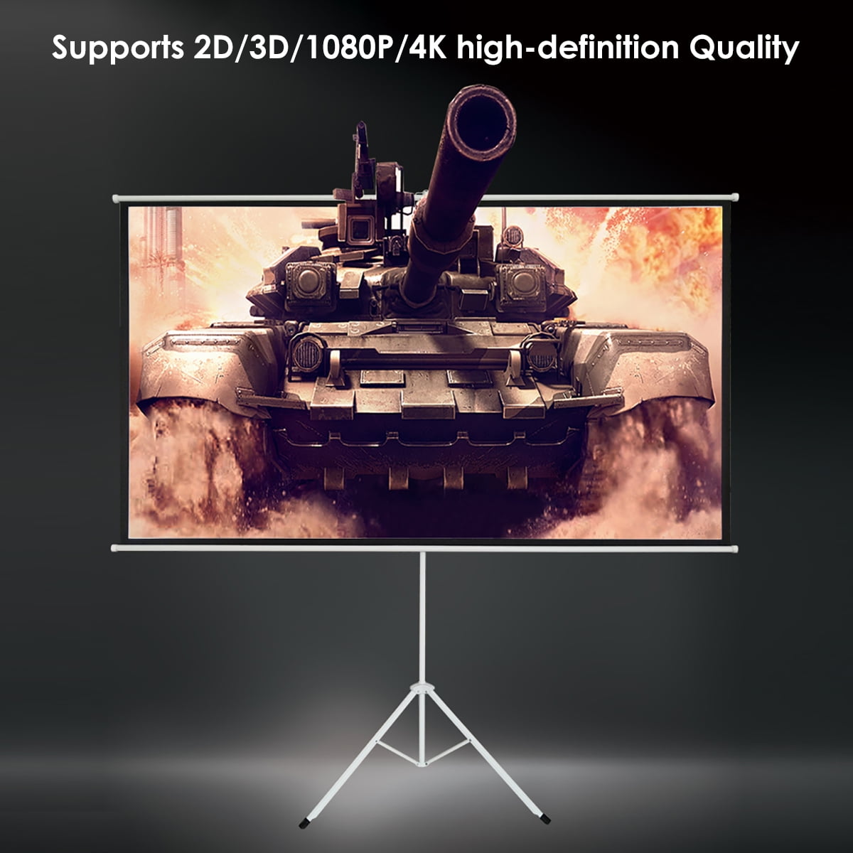16:9 HD 4K Foldable No Crease Portable Video 80 Projection Movie Screen Grommets for Outdoor Indoor Home Theater 84 inch Projector Screen 