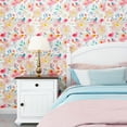 thumbnail image 5 of VEELIKE Pink Floral Wallpaper Peel and Stick Wallpaper Watercolor Floral 17.7"x 118.1" Vintage Removable Decorative Self Adhesive Floral Wall Mural Vinyl for Bedroom Nursery Wall Cabinets Shelf Liner, 5 of 11