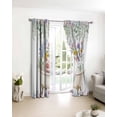 thumbnail image 3 of Spring Floral Pig Blackout Curtains for Bedroom/Living Room, Thermal Insulated Kitchen Curtains, Weeping Flowers Leaves Farmhouse Watercolor Grommet Darkening Window Treatment Drapes 52"x63"x2, 3 of 8