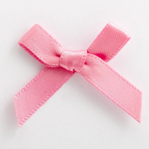 3cm Satin Ribbon Bows Pre-Tied for Crafts, Mini Gift Wrap Wreath Bows, Decorative Pre-Made Ribbon Bows, 100 Count