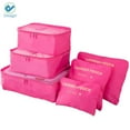 thumbnail image 2 of Deago Set of 6 Travel Storage Bags Clothing Sorting Packaging Cubes Compression Luggage Organizer Pouch (Rose Red), 2 of 9