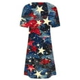 thumbnail image 4 of July 4th Dresses for Women Summer Fade Color Casual Short Sleeve Maxi Dress with Pockets, 4 of 4