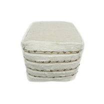 Home&Manor Wool Cotton Sherita Cube Pouf