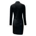 thumbnail image 3 of Sentmoon Casual Black Dresses for Women Long Sleeve Dresses for Women Slim Bodycon Solid Color Short Dresses,OverSized Workout Women Clothing Black S, 3 of 4
