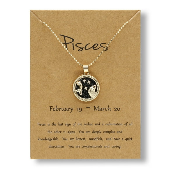 WREESH Chaîne de Pièces Dorée Jour et Nuit Collier des Douze Constellations Collier pour Couple